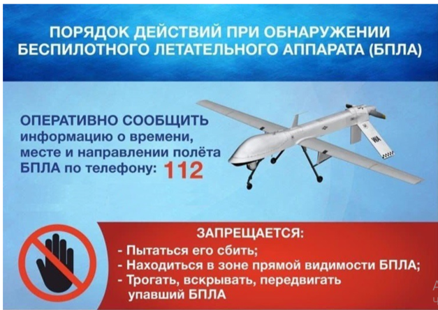 Действия при обнаружении беспилотных летательных аппаратов (БПЛА).
